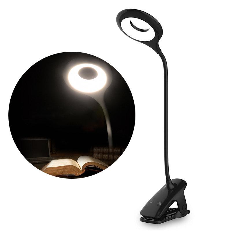 Wireless LED Reading Lamp with Clip and Micro USB Cable, Black – Hurtel Brand