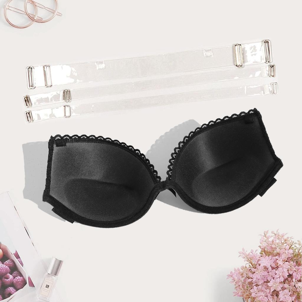 Невидимый бюстгальтер, сексуальное кружевное прозрачное женское белье на косточках с эффектом пуш-ап, подходит для вечернего платья 75B-85Bc для маленькой чашки