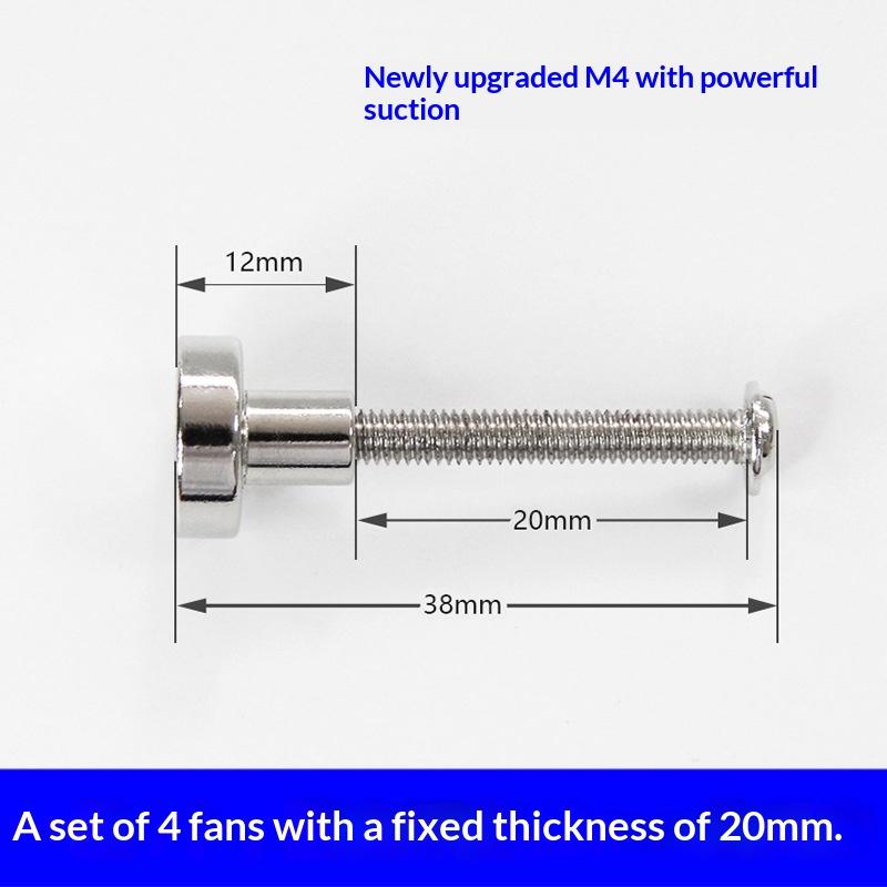 Desktop PC Case Fan Magnetic Screws 4Pcs Robust Nut Fixing For Chassis Cooling Quick Setup