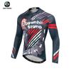 Mens Long Sleeve Cycling Jersey Moisture Wicking Bike Top