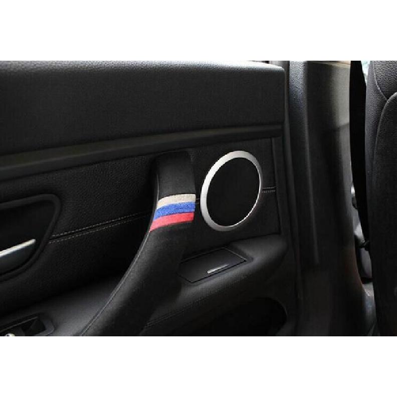 For BMW X1 2010-2014 2015 Silver Steel Door Speaker Bezel Frame Cover Trim 2PCS