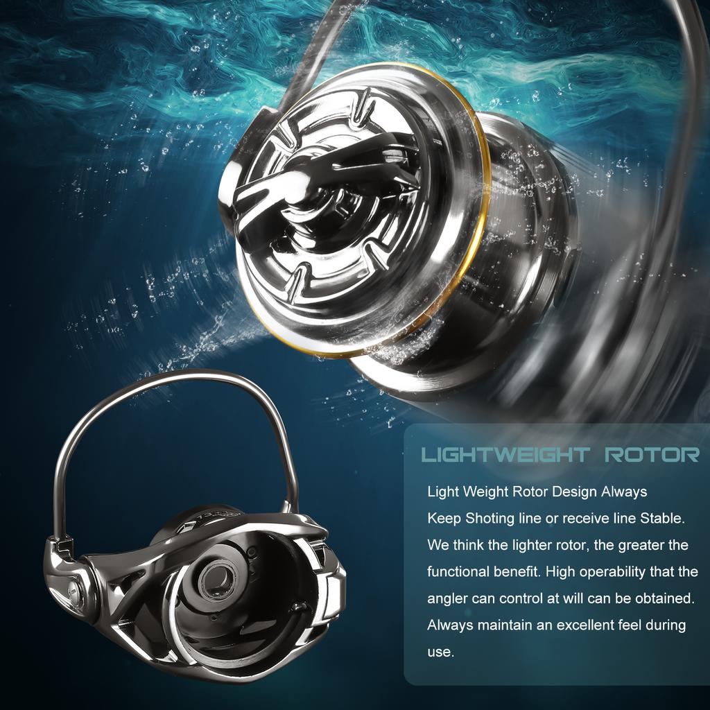 Mavllos Carp Fishing Reel With Shallow Spool Ratio 5.2:1 Drag Power 12kg Left Right Hand Saltwater Bass Fishing Spinning Reel