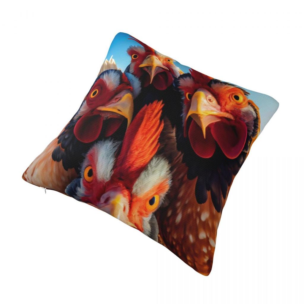 Rooster Selfie Pillow Cover Retro Trendy Pillow Case For Sofa Home Decorative Cushion Cover Polyester Design Pillowcases Gift