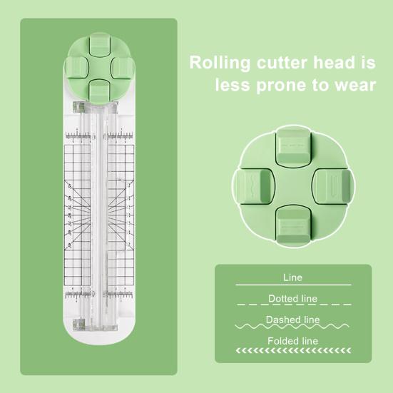 4 In 1 Paper Trimmer Bidirectional Cutting Rugged Smooth Interchangeable Blades Compact Design Craft Paper Cutting Tool