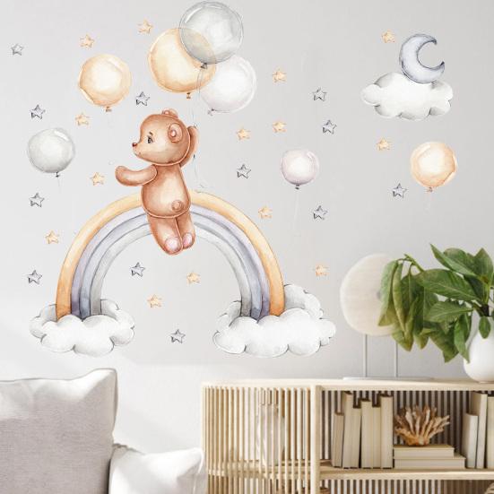 Наклейка-наклейка с рисунком медведя, антидеформированная, съемная, полезная, для гардероба, прихожей, домашний декор