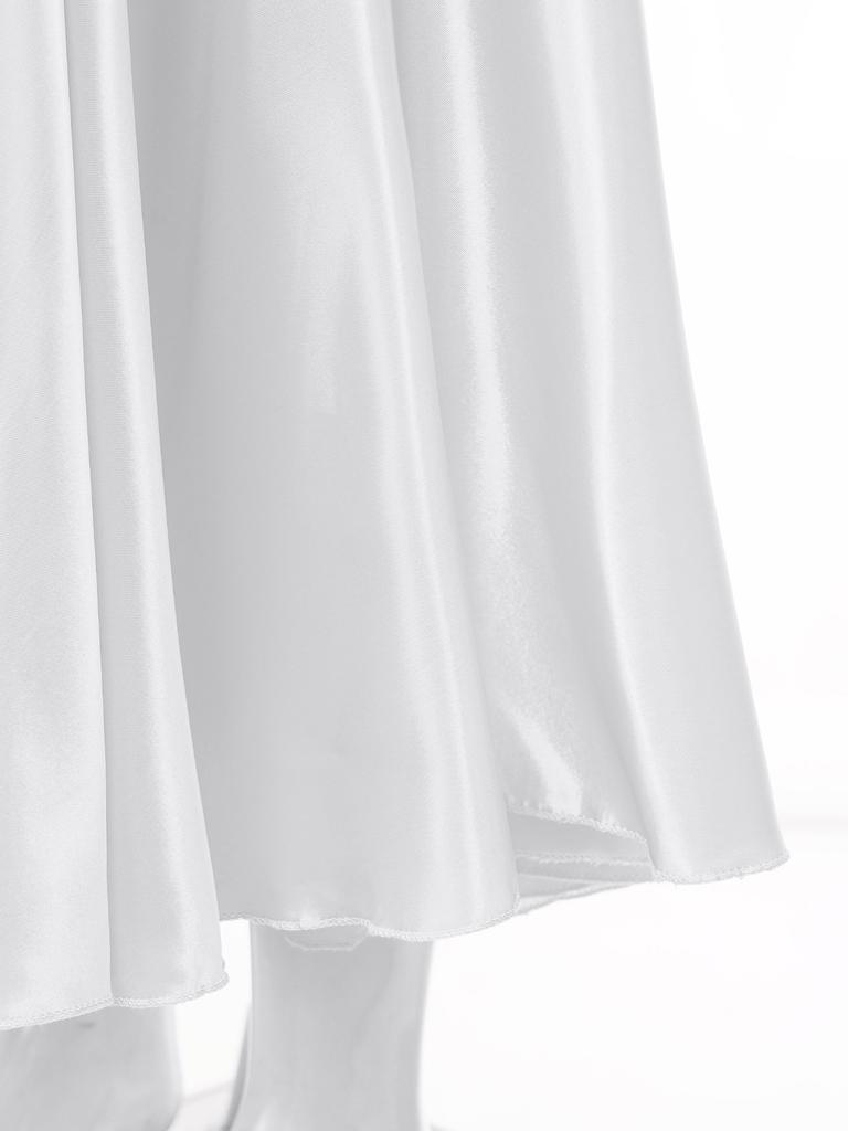 Юбка для испанского танца для девочек, полудлинная, шифоновая, костюм для латиноамериканской корриды, большая расклешенная юбка-солнце для выступлений