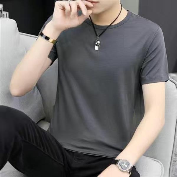 Мужские футболки повседневные с круглым вырезом и коротким рукавом, летние топы, базовые футболки-пуловеры