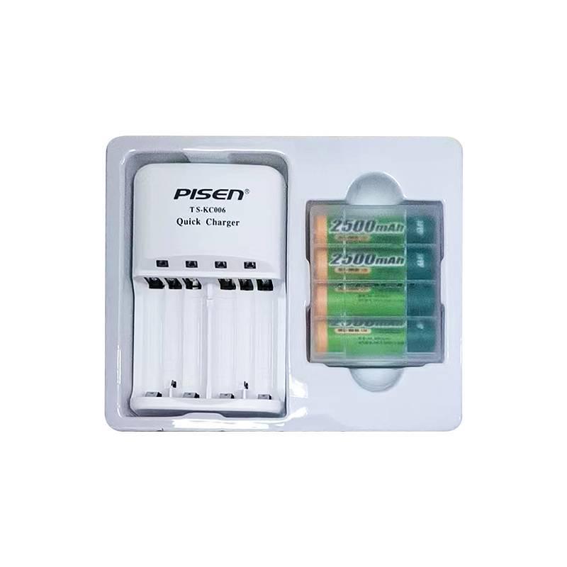 PISEN NiMH Fast Charger - 2500 mAh AA/AAA, 4-Slot, Charges AA/AAA Batteries