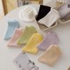 Women's Pure Cotton Macaron Socks - Soft, Mid-Calf, Loose-Fit for Maternity, Solid Colors, Perfect for Autumn and Spring.