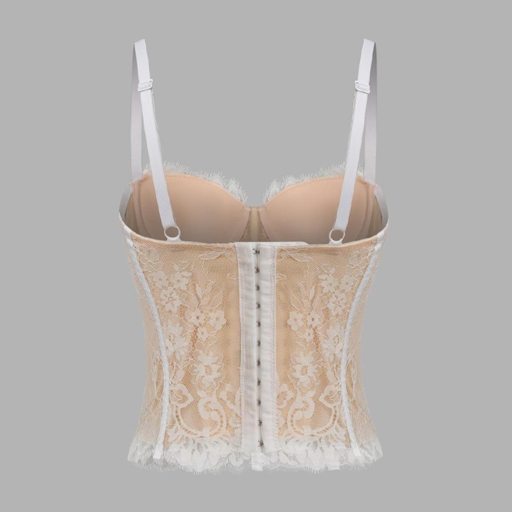Transparent Lace Corset Slim fit Suspender Vest Spicy Girl Style Crop Tops Ladies