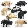 Simulated Dog Model PVC Sleeping Pooping Pug Shiba Figurine Statue Sculpture Home Office Desktop Decoration Ornament Kids Educational Animal Toy