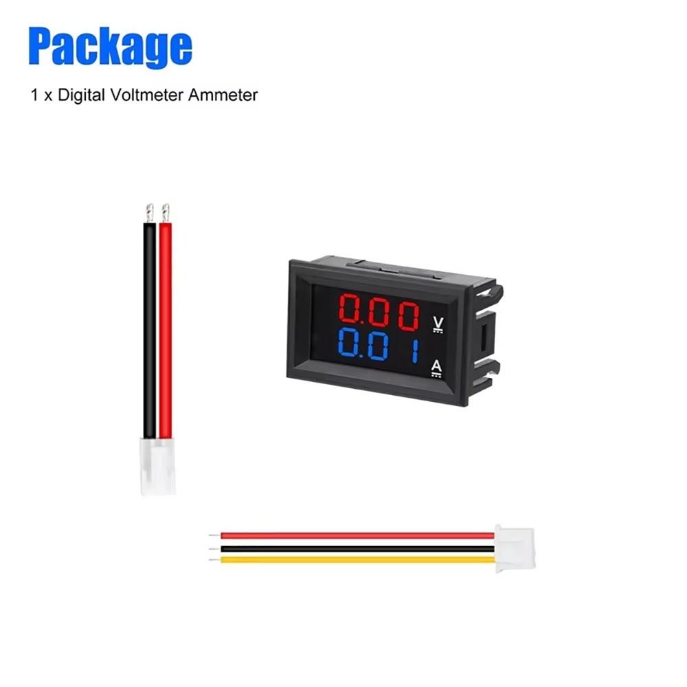 1Pcs Red Blue LED Display Digital Voltmeter Ammeter  Electromobile Motorcycle Car