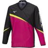 Теннисная одежда, ветровка, рубашка, водоотталкивающая, стандартный силуэт, сетчатая подкладка 62MEA504, черный x розовый XL [Mizuno]