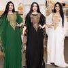African & Middle Eastern Plus Size Women's Embroidered Lace Dress - European & American Style Muslim Robe 8299