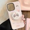 Cute Pink Cat Magnetic Bracket for Apple for IPhone 16 for 17 Film Phone Case 15promax Korean 14