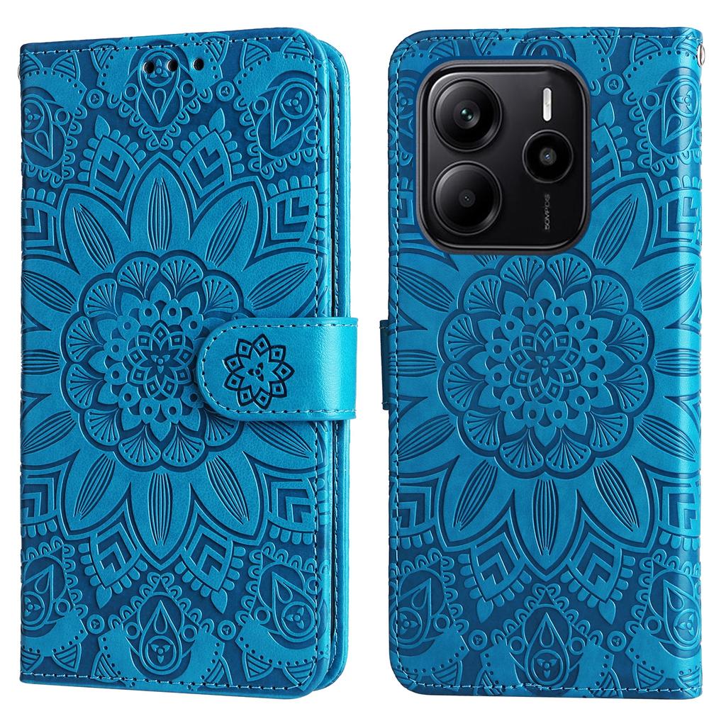 For Xiaomi Redmi Note 14 4G (164.84mm) Case Sunflower Imprint Leather Wallet Phone Cover