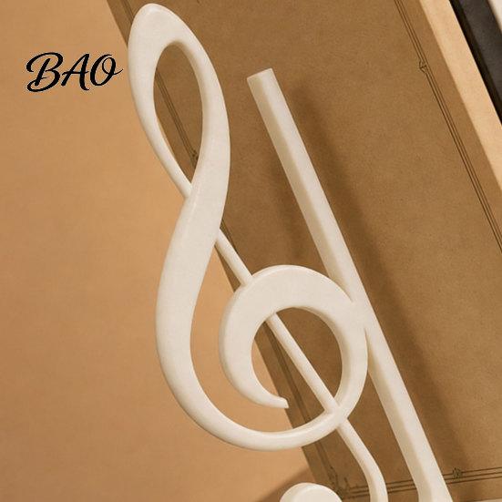 Music Themed Home Decor 3D Printed Treble Clef Bookends, Note Shelf Organizer, Non-Slip Modern Bookend Sculpture with Stable Support, Sturdy