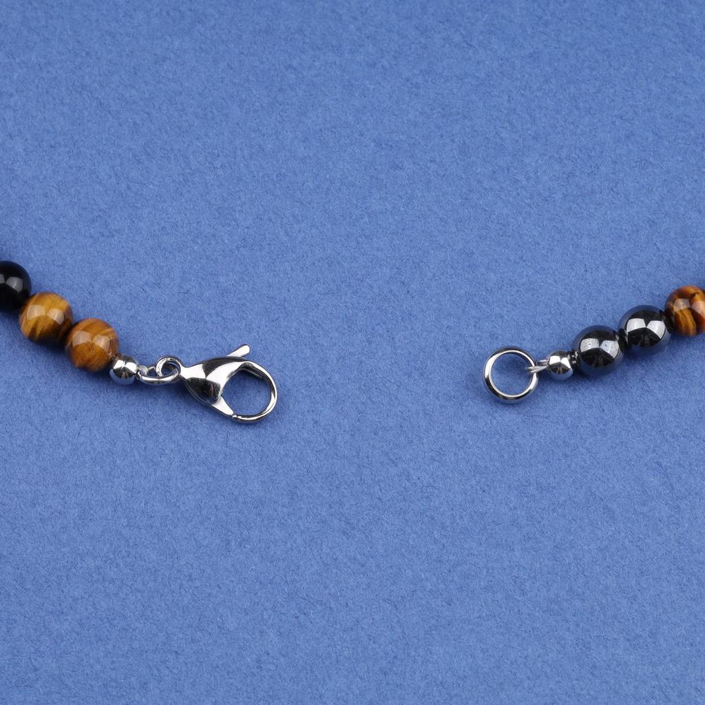 6 мм гематит тигровый глаз обсидиан ожерелье 50 см [GAVU] мужское