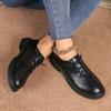 2025 Новые модные универсальные женские осенние туфли на квадратном каблуке для офиса, черные женские туфли-оксфорды на плоской подошве, большого размера, Zapatos Mujer