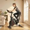 Exercise Bike, Indoor Stationary Bike with Smart APP, 0-100% Magnetic Resistance, Adjustable Seat & Handlebars