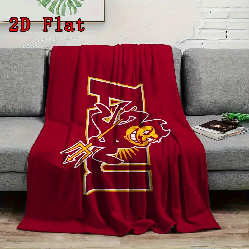Sun Devils 2D Flat Pattern Flannel Blanket High quality All Seasons Warmth and Comfort Perfect for Christmas Gifts.MMT0918588