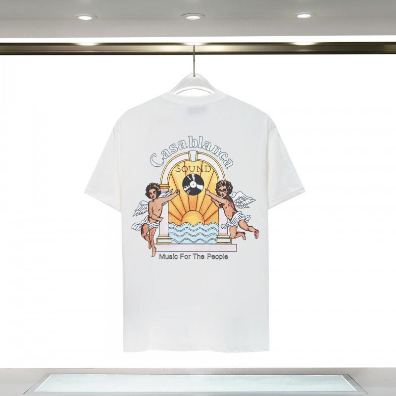 Casablanca Tropical Fruit Print Loose Fit Cotton T-Shirt Men Short Sleeve Crew Neck