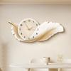 Clocks, Wall Clocks, Living Room, New Style Restaurant Decoration Paintings, Light Luxury Feather Clocks, High-end Living Room, Silent Wall Hangings