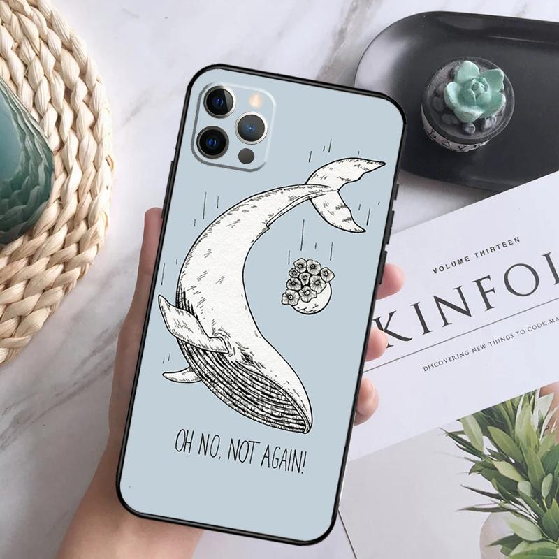 Красивая картина синего кита Мягкий чехол для iPhone 16 Pro Max 13 12 Mini XS Max X XR 11 15 Pro Max 14 Plus Задняя крышка