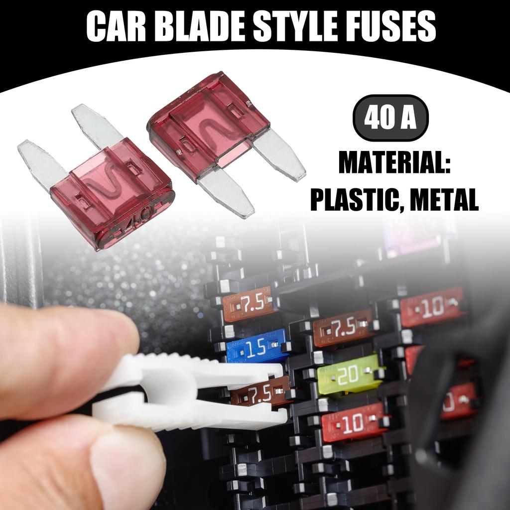 Partuto Set of 5 Mini 40AMP APM/ATM Universal Car Fuse Style Fuse Short