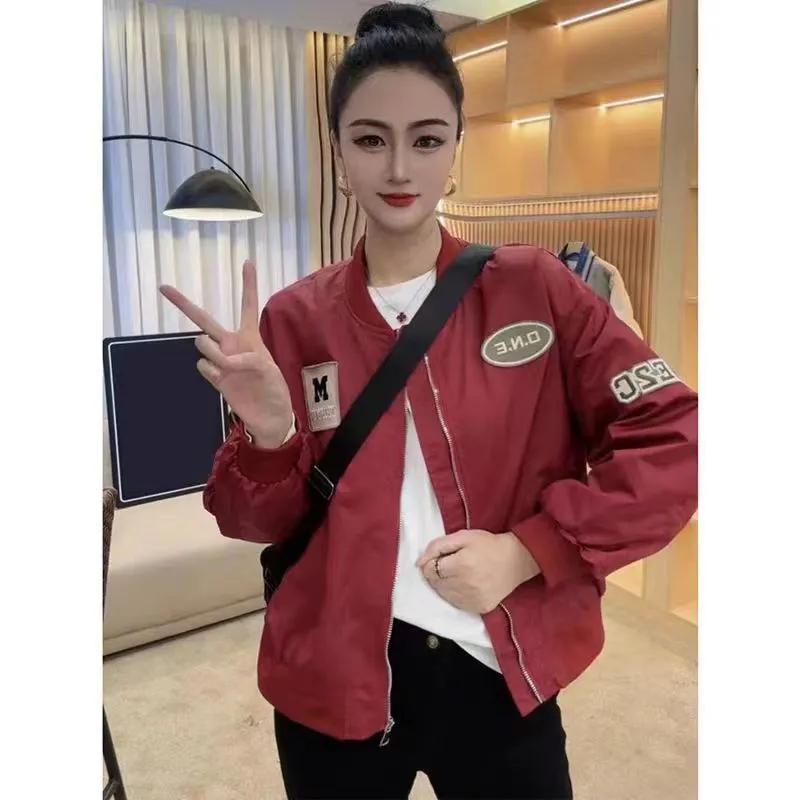 Американская бейсбольная куртка-бомбер для женщин маленькая ретро весенняя короткая осенняя модная куртка топ