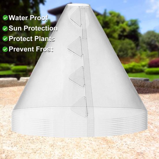 10/20 шт. Колпаки для растений, садовые колпаки, многоразовые, устойчивые к погодным условиям, прозрачные, конусообразные, защищают растения от птиц, заморозков, улиток, животных, молодые растения