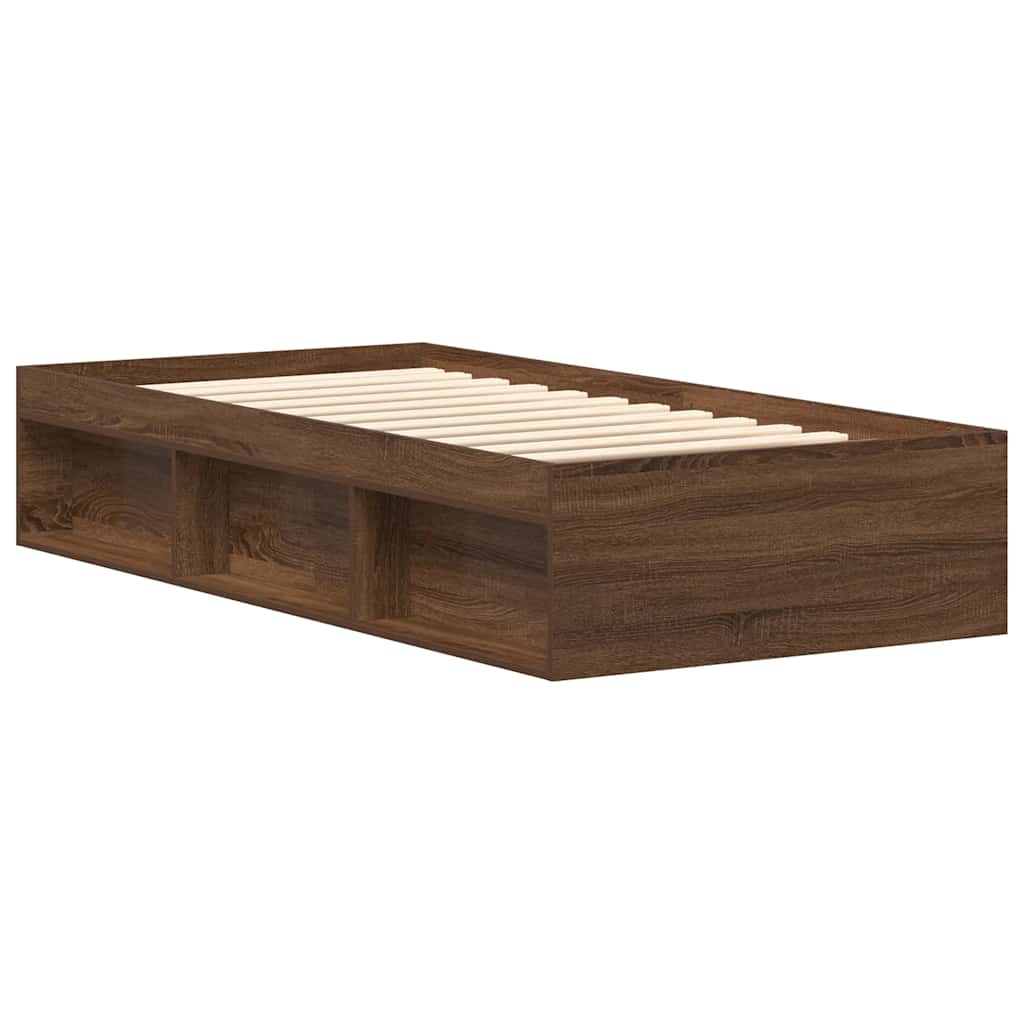 Brown Oak Effect Bed Frame 90 x 200 cm