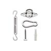 304 Stainless Steel Sun Shade Sail Accessories Set: Quadrilateral Awning Kit with Eyepad, Turnbuckle & Snap Hook