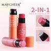MAYCHEER Многофункциональный двусторонний стик-румяна с эффектом размытия - Водостойкие, стойкие, пигментированные румяна.