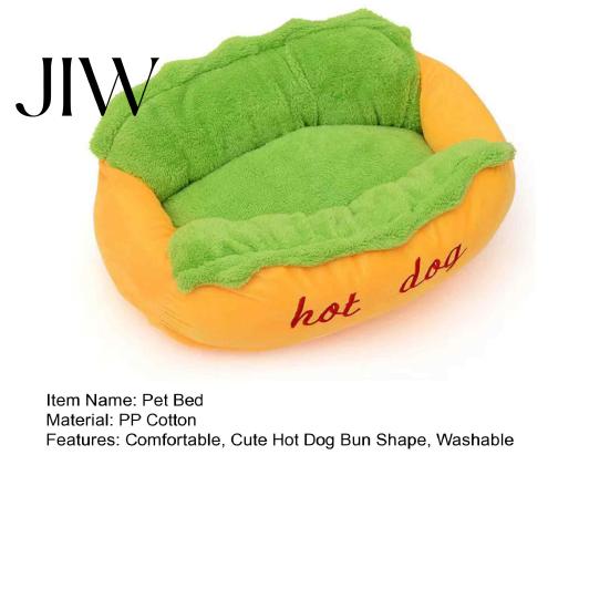Comfortable Cat Bed Hot Dog Pet Bed, Soft Cozy Plush Removable Washable Mat, Novelty Furniture Cute Bun for Cats Dogs, Sofa Indoor Nest
