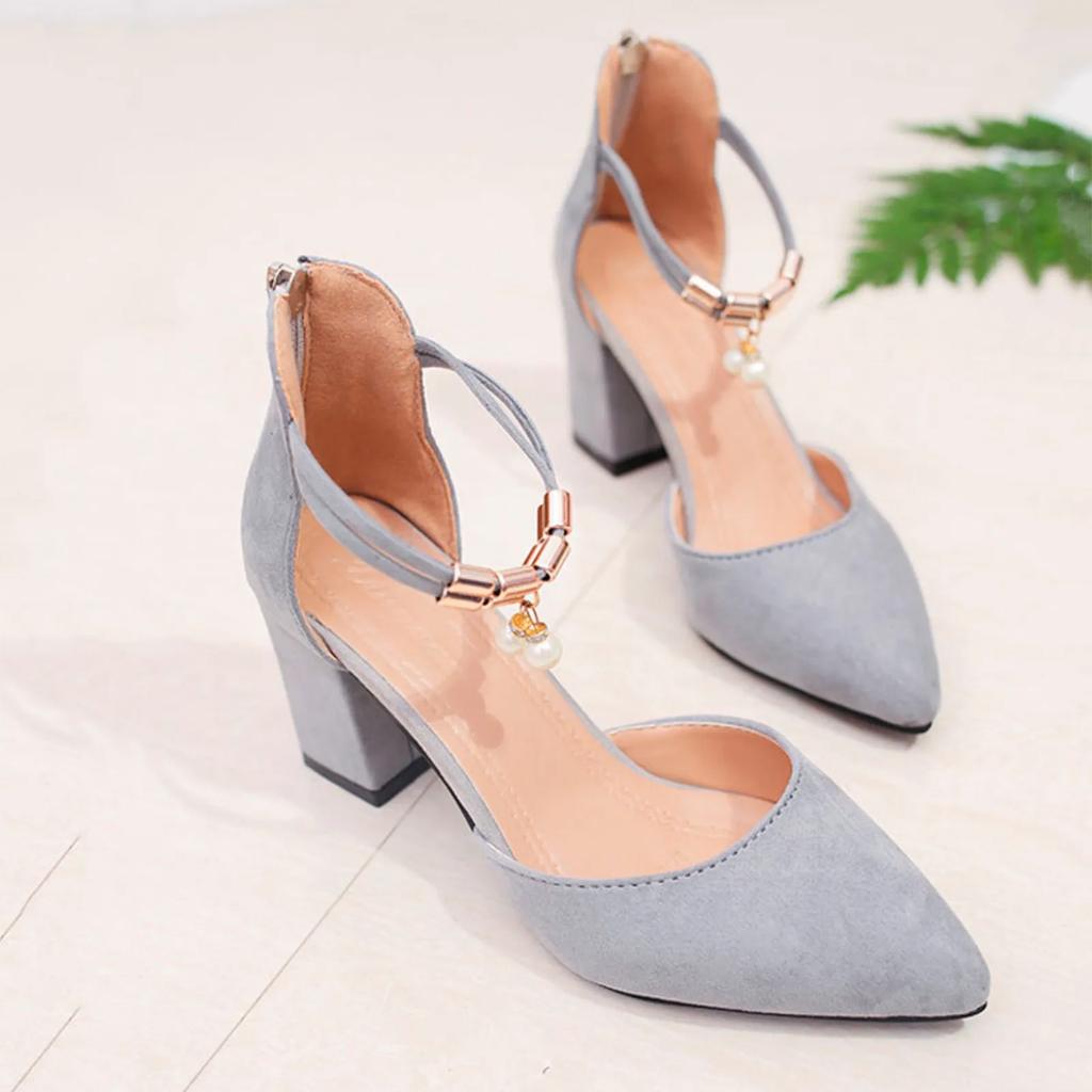 Fashion Women's Summer Shoes  Pointed Suspender Women's Pointed High Heels Dress Shoes High Heels Boat Women's Wedding Shoes
