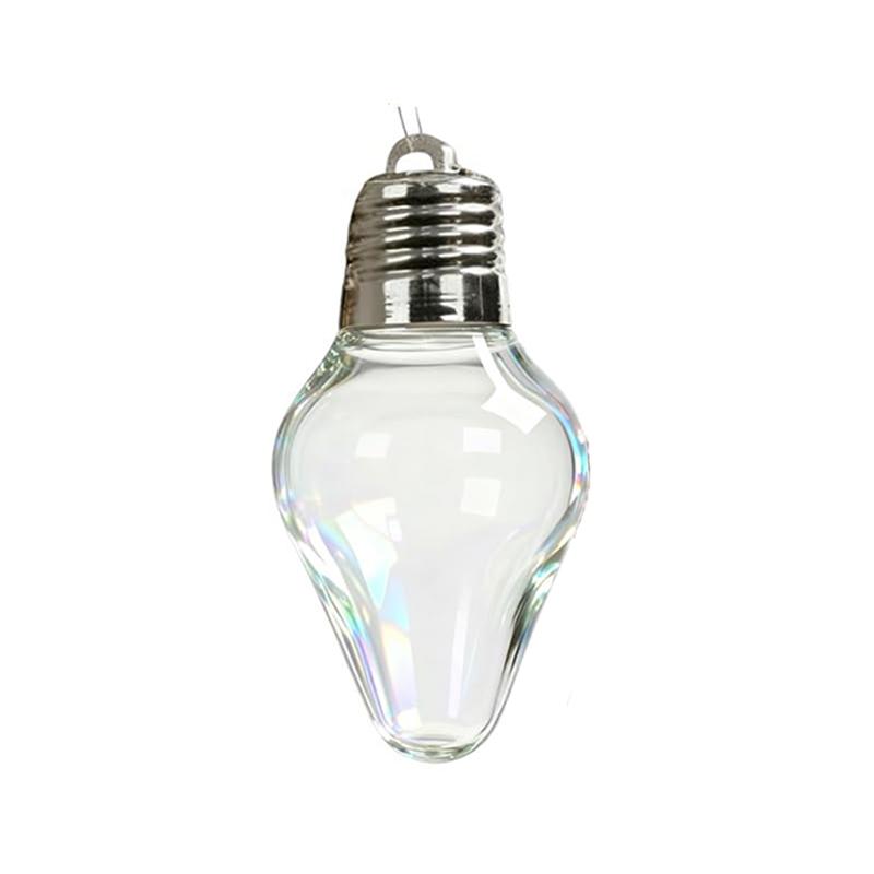1/2pcs Christmas Bulb Gift Jar  Fillable Xmas Light Bulbs Shape Clear Ornaments  Large Plastic Empty Candy Cards Jars