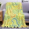 Lime Doodle Animal Outline Lightweight Microfiber Soft Christmas Fleece Blanket Warm Cozy Throw for Bed Office Travel All Season