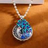 Peacock Retro Double Sided Enamel Pendant Pendant Female Long Necklace Pendant