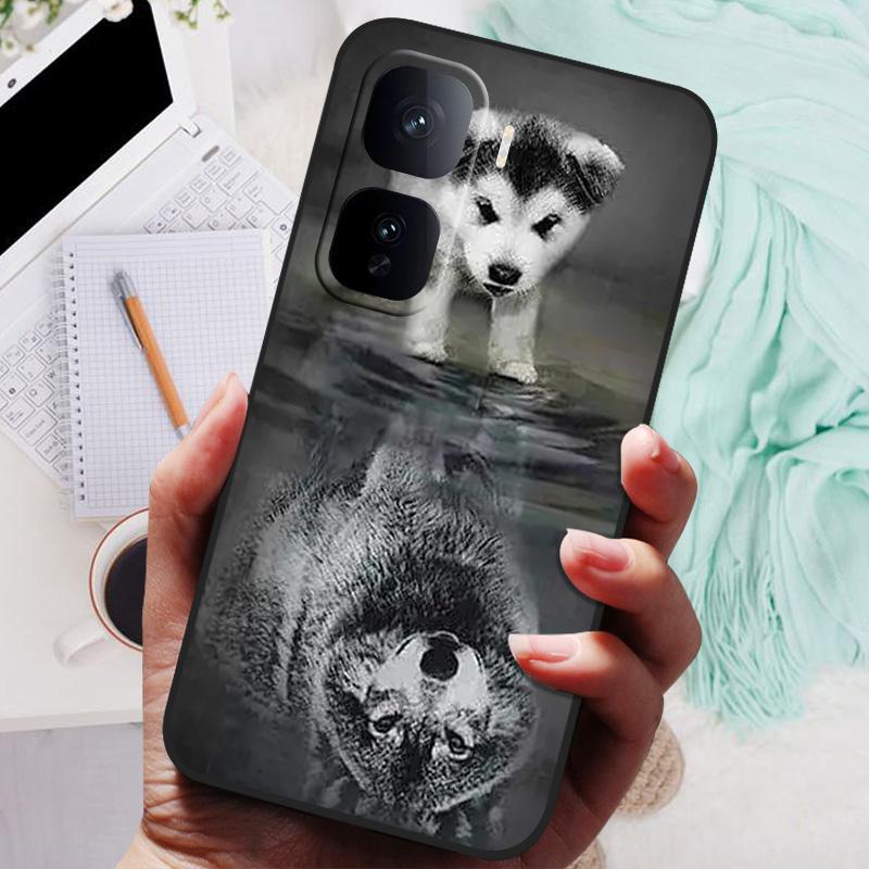 Чехол для VIVO IQOO Neo 10 Pro Черная крышка Цветы Силиконовый Мягкий Задний Чехол Для телефона vivo iQOO Neo 10 Neo10 5G 10Pro Бампер