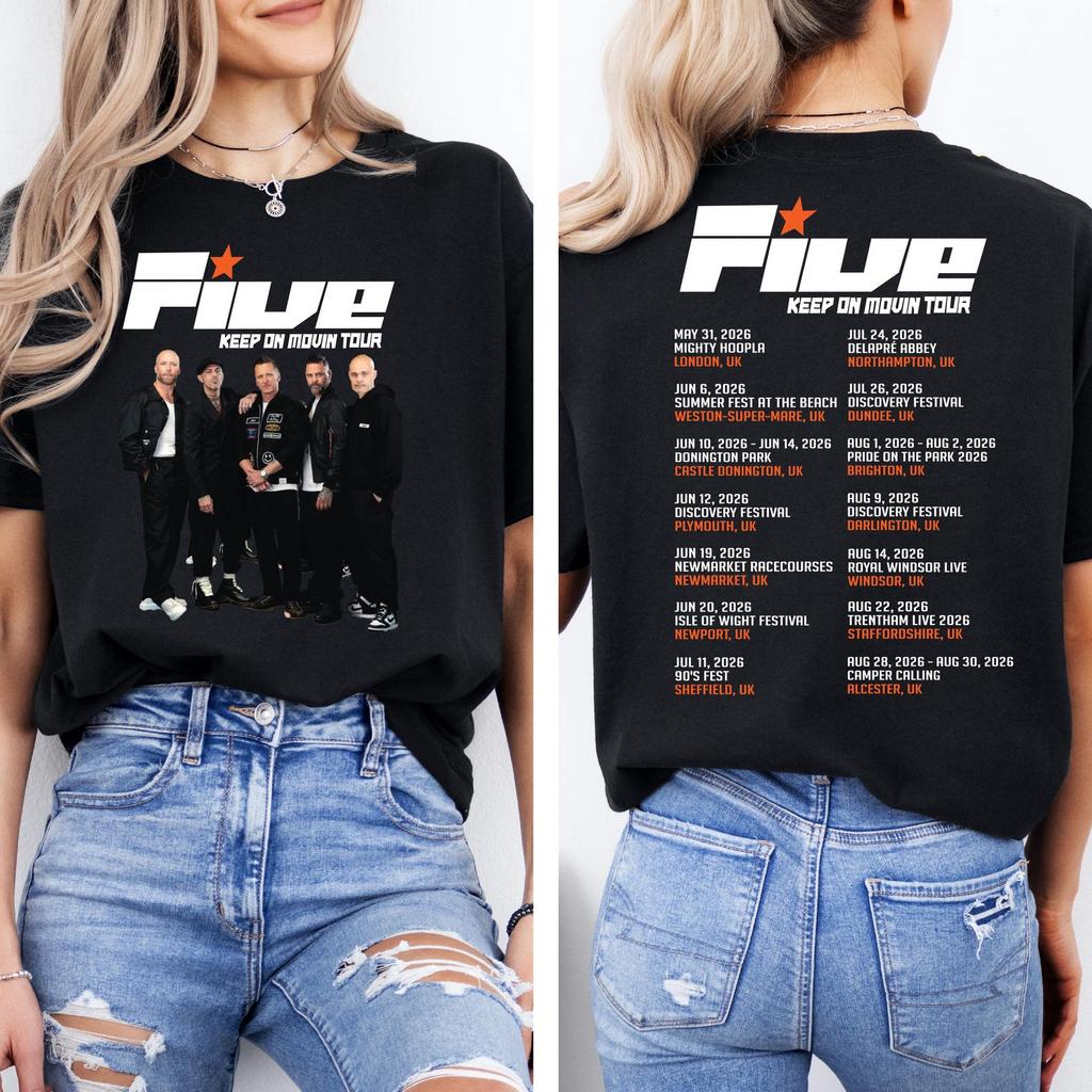 Five Keep on Movin Tour 2026 Concert T-Shirt, E23