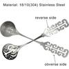 2Pcs Vintage Coffee Stirrer Spoon 18/10(304) Stainless Steel Slotted Sugar Spoon Retro Royal Hollow Out Handle Teaspoon for Dessert Ice Cream