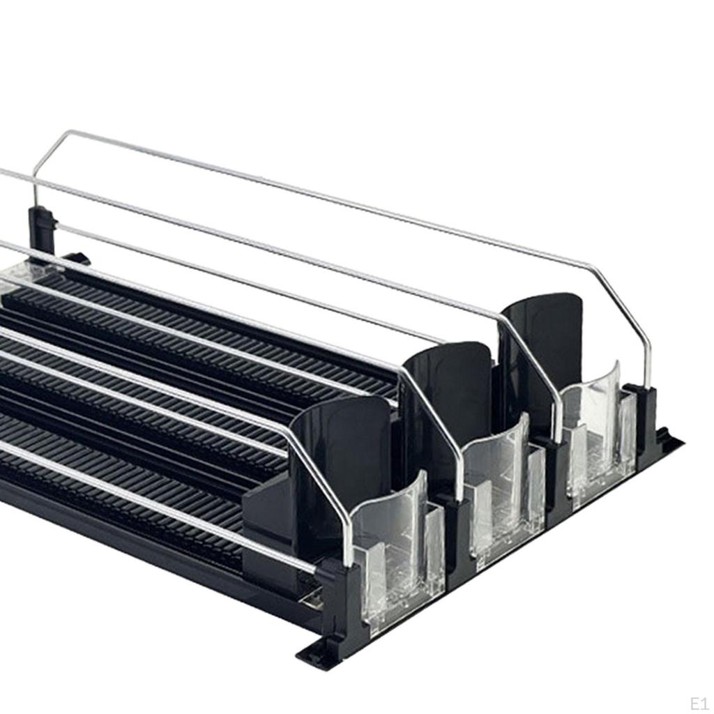 Drink Organizer for Fridge Automatic Propeller Bottle Rack Durable Spring Loaded Beverage