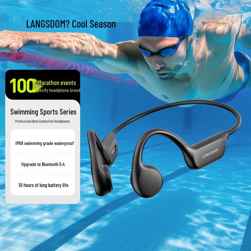 Спортивные Bluetooth-наушники Lanshton IPX8 с костной проводимостью