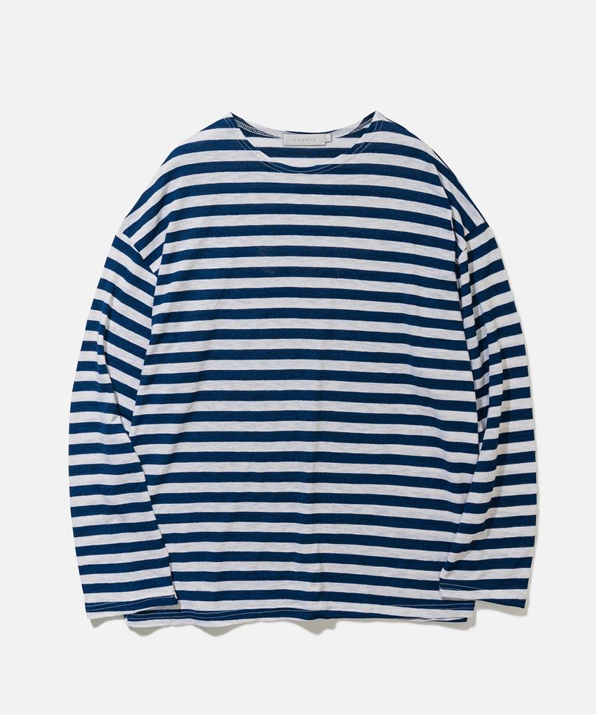 VASTIC Sloped Stripe Long Sleeve_Blue / White