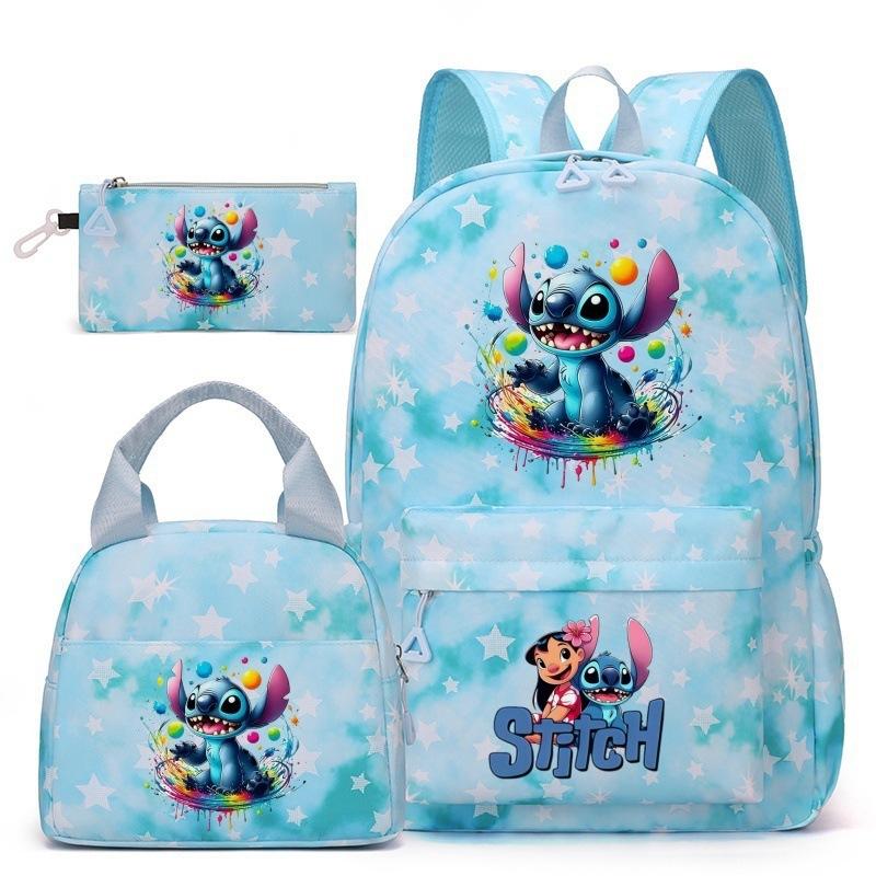 Stitch Kids Backpack Cartoon Student School Bag Lightweight Ergonomic Lunch Bag Pencil Case Toddler Boys Girls
