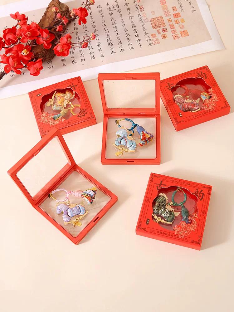 Cultural and Creative Embroidery Song Brocade Pony Pendant with Tassel, Creative Style Keychain, Sachet Hanging Ornament, Embroidered Craft Sachet