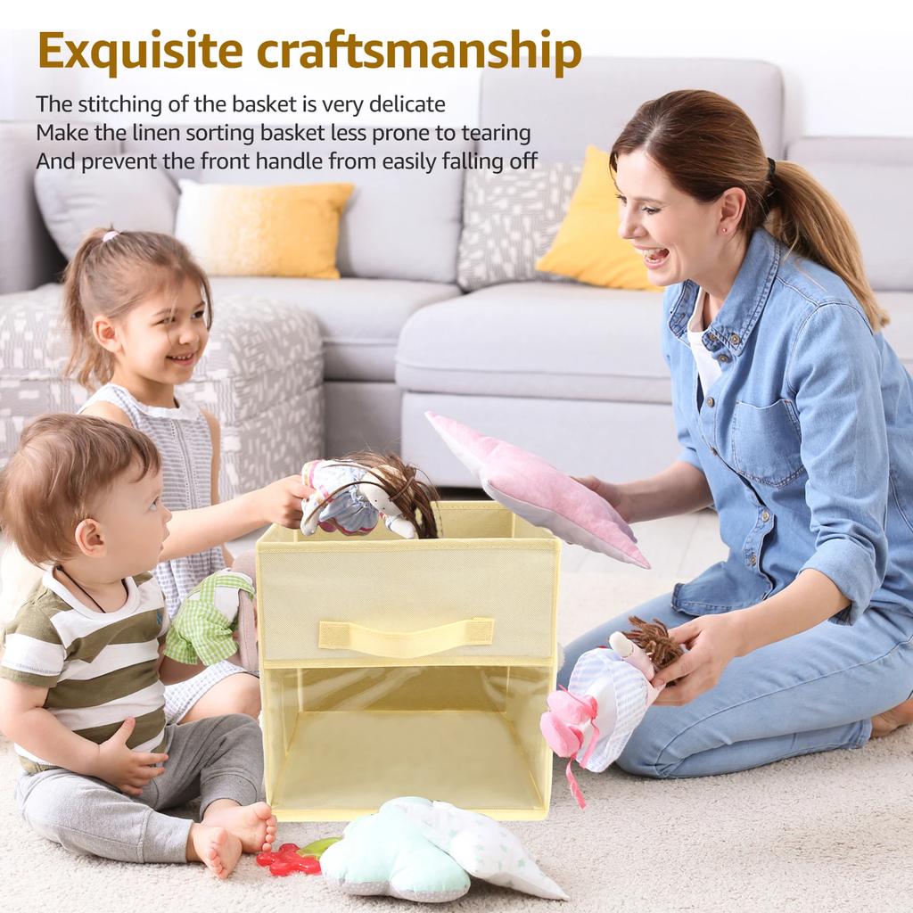 6Pcs Non-Woven Fabric Storage Box Foldable Fabric Cube Storage Bins Large Capacity Closet Clothes Shoes Storage Containers