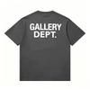 Футболка с буквенным принтом Gallery Dept Винтажная стирка Потертая Уличный стиль Дизайнерская Унисекс Свободный крой Круглый вырез Хлопок Короткий рукав Футболки Топы