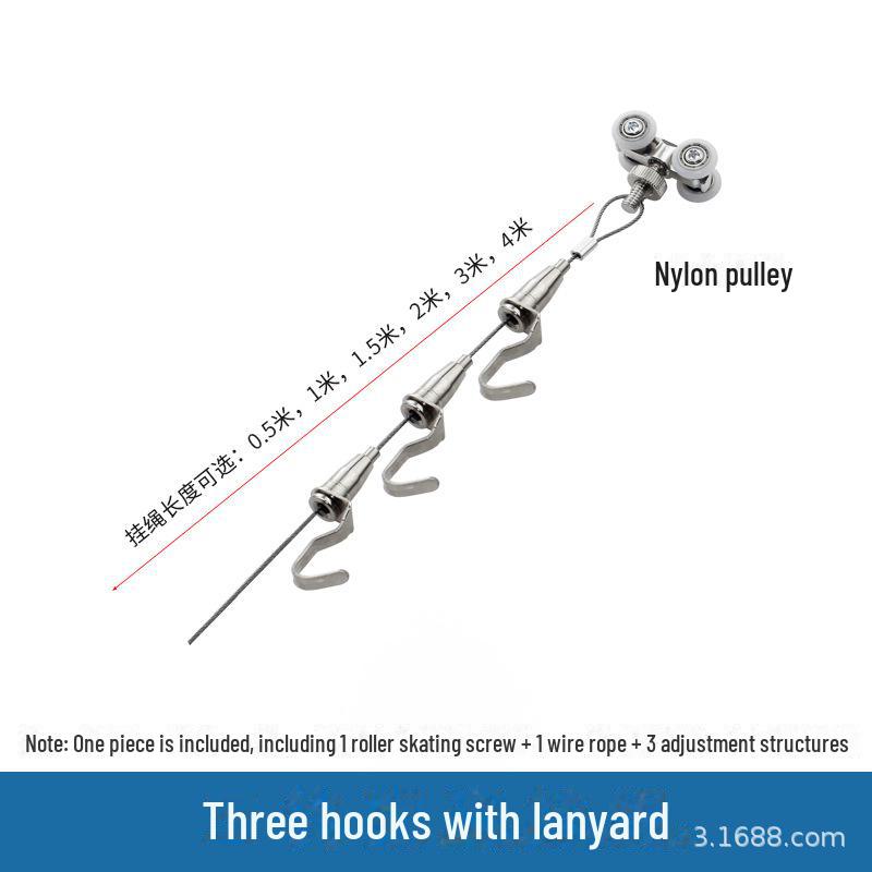 Регулируемая подвесная рейка с крюком для крепления на роликах для экспонатов картин и каллиграфии